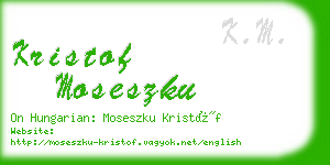 kristof moseszku business card